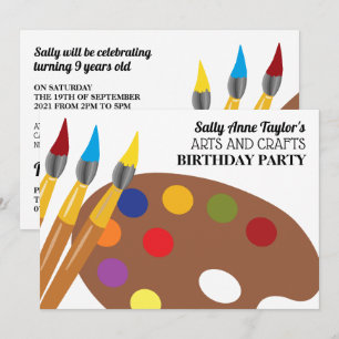 Invitation Peinture pinceau et palette, arts et artisanat Ann