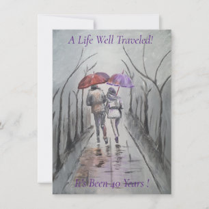 Invitation Peinture romantique 40e anniversaire de Mariage