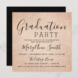 Invitation Peinture rose de parties scintillantes d'or de