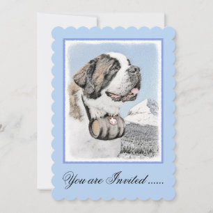 Invitation Peinture Saint Bernard - Cute Original Chien Art