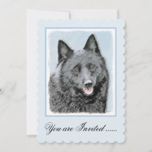 Invitation Peinture Schipperke - Cute Original Chien Art