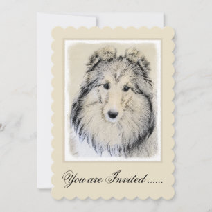 Invitation Peinture Shetland Sheepdog - Jolie art original ch