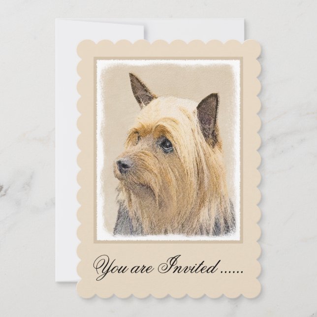 Invitation Peinture Silky Terrier - Cute Original Chien Art (Devant)
