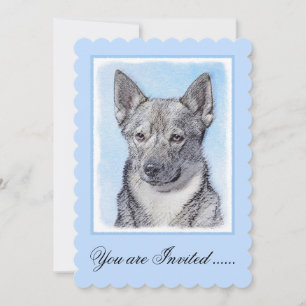Invitation Peinture Suédoise Vallhund - Cute Original Chien A