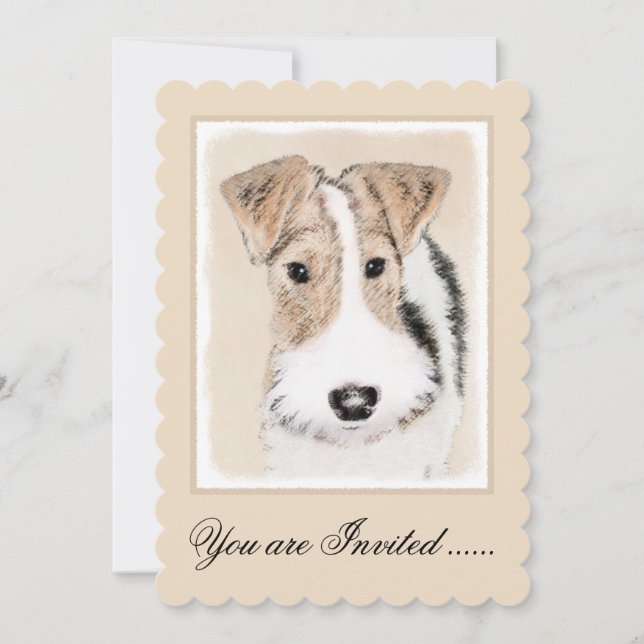 Invitation Peinture Terrier de Renard de fil - Cute Original  (Devant)