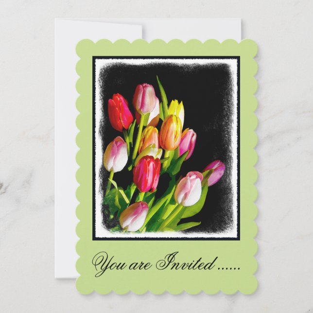 Invitation Peinture Tulip - Art Fleur original (Devant)