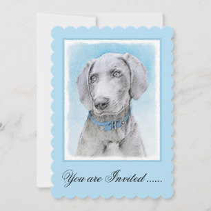 Invitation Peinture Weimaraner - Joli art original chien