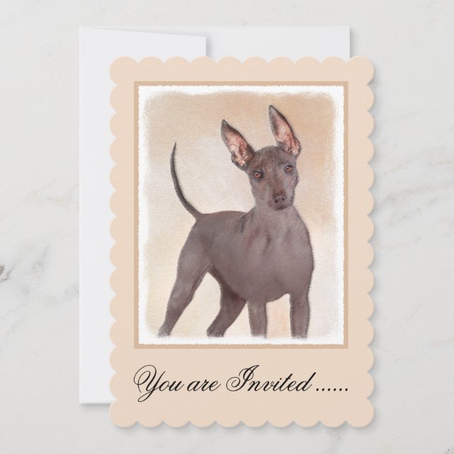 Invitation Peinture Xoloitzcuintli - Cute Original Chien Art (Devant)