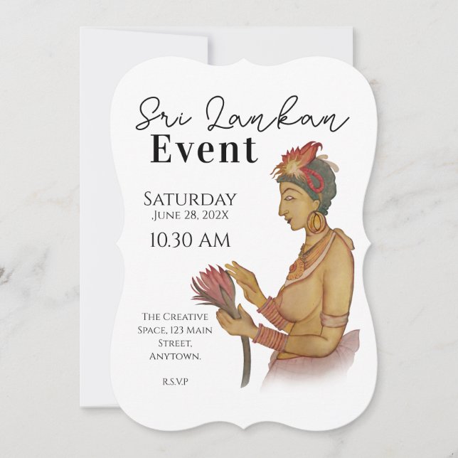 Invitation Peintures sigiri du Sri Lanka (Devant)