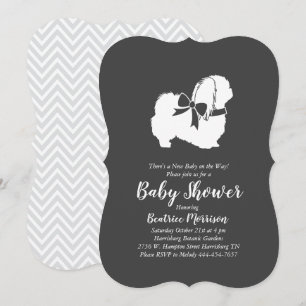 Invitation Pekingese Baby shower Chien Neutre