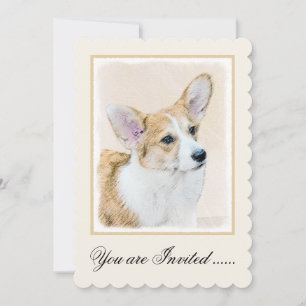 Invitation Pembroke Welsh Corgi Peinture - Art Chien original