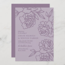 Penciled Peonies Mariage de la Lavande moderne