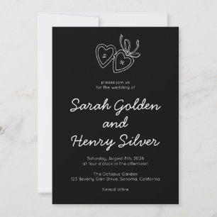 Invitation Pendentif Cœur Fantaisiste Doodle Esquisse Moderne