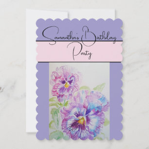 Invitation Pensée Aquarelle Pensées Fleur violet floral