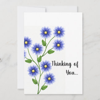 Invitation Pensée pour Vous - Fleur Bleue