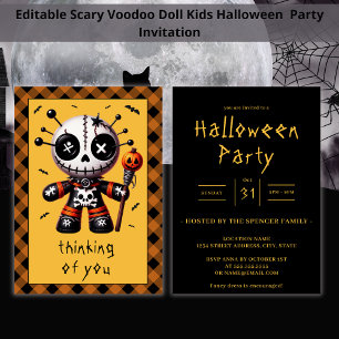 Invitation Penser À Vous La Fête D'Halloween De Poupée Voodoo