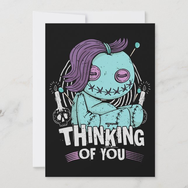 Invitation Penser À Vous Poupées Voodoo Mignonne Et Déplaisan (Devant)