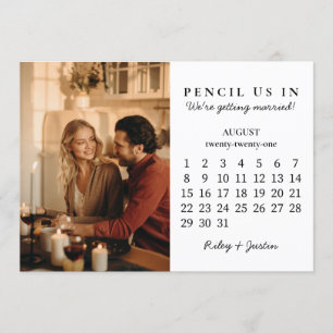 Invitation Pensez-nous dans Enregistrer la date Calendrier d'