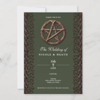 Pentacle de brindille de bois vert olive mariage w