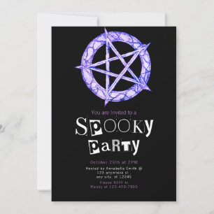 Invitation Pentagram Pagan Moderne minimaliste Halloween