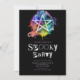 Invitation Pentagram Pagan Moderne minimaliste Halloween