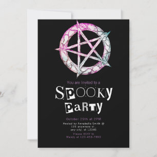 Invitation Pentagram Pagan Moderne minimaliste Halloween