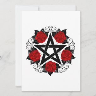 Invitation Pentagramme aux roses rouges