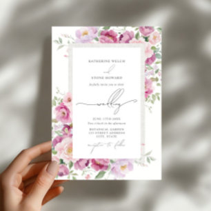Invitation Peonies Botanique Floral Élégant Mariage de jardin