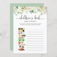 Peonies Gold Emoji Pictionary Baby shower jeu