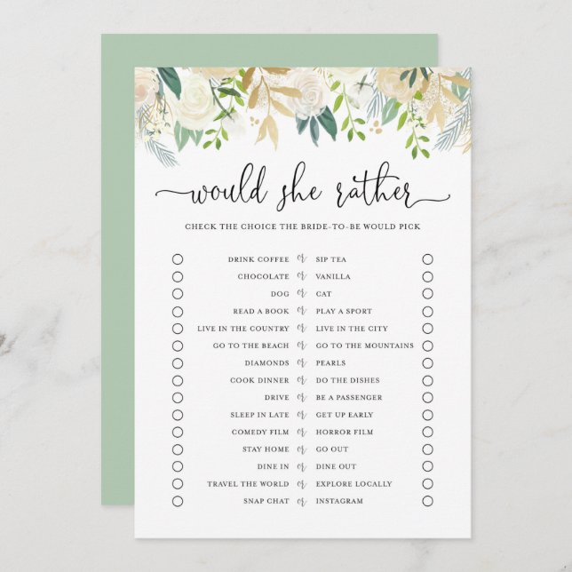 Invitation Peonies Gold Parties scintillant Épouse Plutôt Gam (Devant / Derrière)