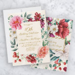 Invitation Peonies roses Bourgogne Feuilles floraux 16e anniv<br><div class="desc">Jolie tourterelle rose et pêche avec bordeaux et blanc floral et verdure Sweet 16e anniversaire invitation à la fête.</div>