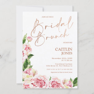 Invitation Peonies roses Rose Gold Bridal Brunch Brunch Douch