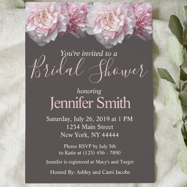Invitation Peony Bridal Shower (Créateur téléchargé)