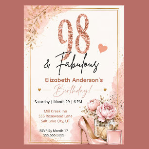 Invitation Peony et Parfum 98e Anniversaire Fabuloso