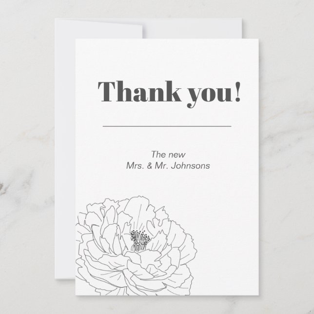 Invitation Peony Line Art (Devant)