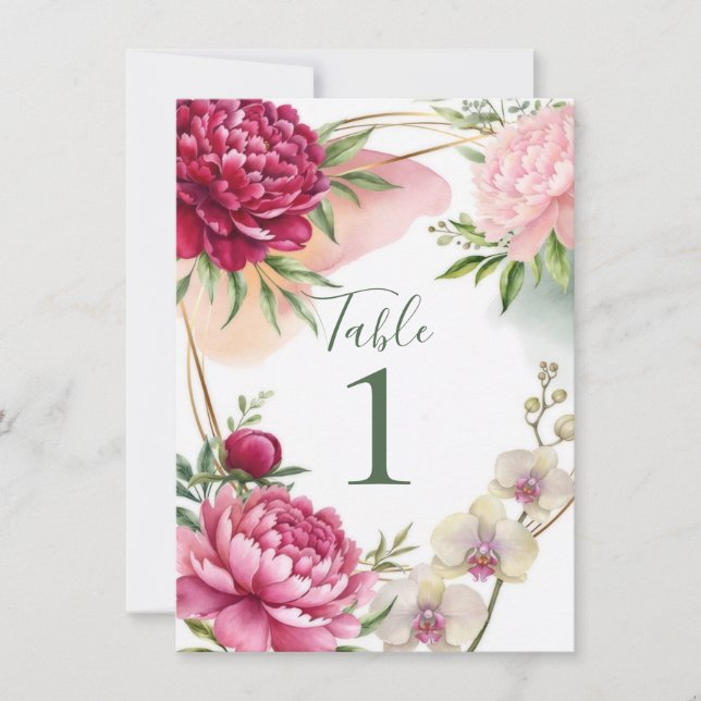 Invitation Peony & Orchid Garden Floral Glam Wedding  (Devant)