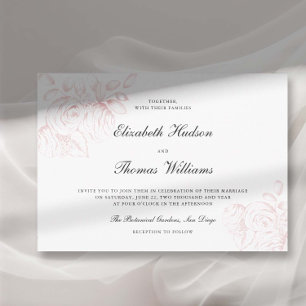 Invitation Peony Pink Croquis Moderne Classique Mariage éléga