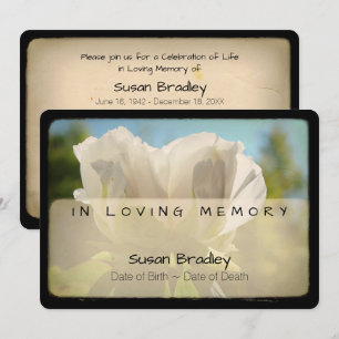 Invitation Peony Vintage Funeral Memorial Service 2 Inv