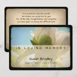 Invitation Peony Vintage Memorial Sympathy Merci 3