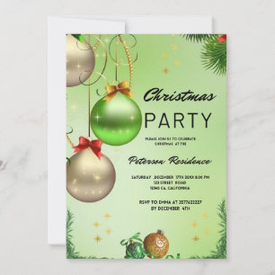 Invitation Pépin doré Vert Noël