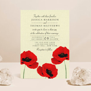Invitation Pépites d'aquarelle rouge Collection de Mariages f