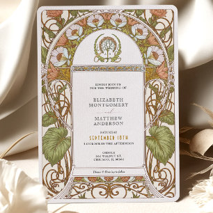 Invitation Pépites vintages Art Nouveau Mariage