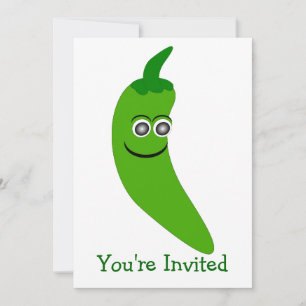 Invitation Pepper Chili Vert N'Importe Quelle Occasion