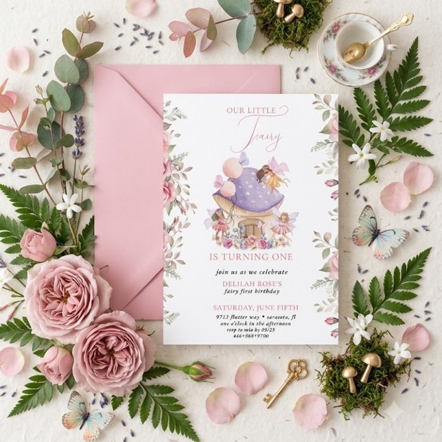 Invitation  Pequeño Fairy Whimsical Magical 1er cumpleaños (Créateur téléchargé)