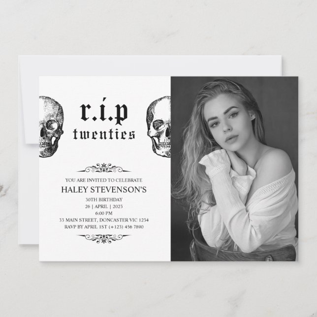 Invitation PER 20s Années Crâne funéraire des Années 30e anni (Devant)