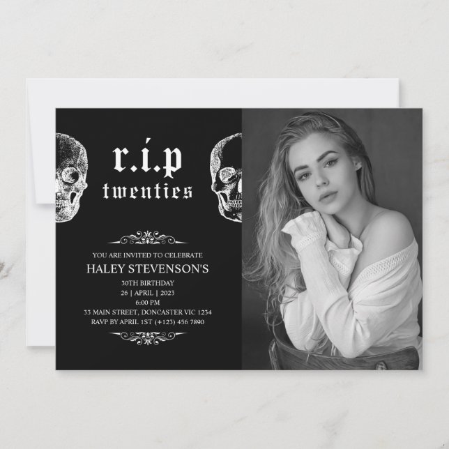 Invitation PER 20s Années Crâne funéraire des Années 30e anni (Devant)