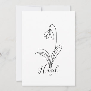 Invitation Perce-neige personnalisé de janvier Fleur de naiss