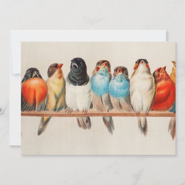 Invitation Perche antique des oiseaux Hector Giacomelli (Devant)