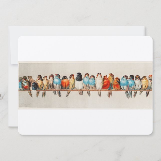 Invitation Perche antique des oiseaux Hector Giacomelli (Devant)