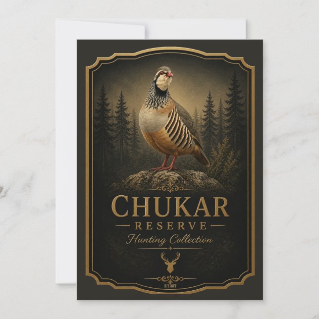 Invitation Perdrix Chukar ,Art (Devant)